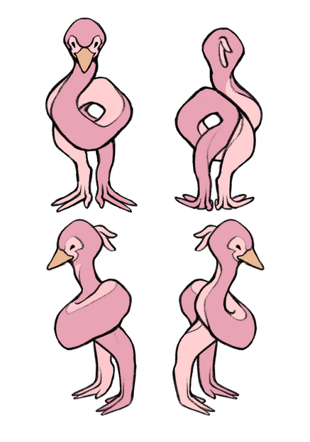 "Distorted Flamingo Turnaround" for PirateSoftware's Game Jam 15.